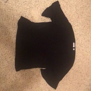 Black blouse with layered sleeves and loop front